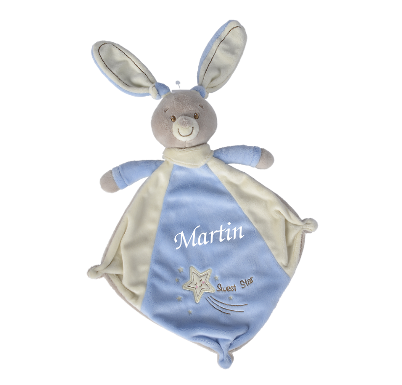  - raphaël the bunny - comforter blue beige 35 cm 